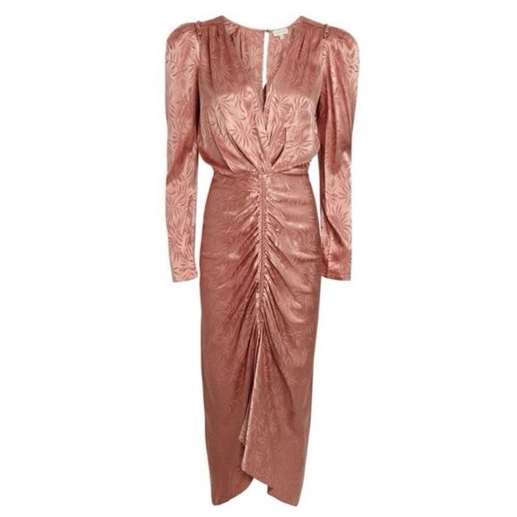 Ronny Kobo Astrid Rose Jacquard Silk Dress XL - Picture 1 of 16